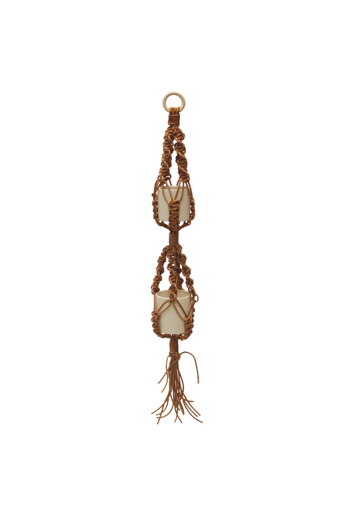 Leather Double Plant Hanger