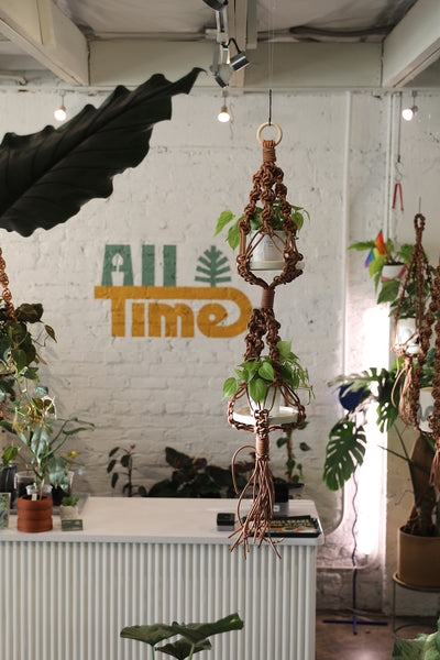 Leather Double Plant Hanger